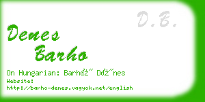 denes barho business card